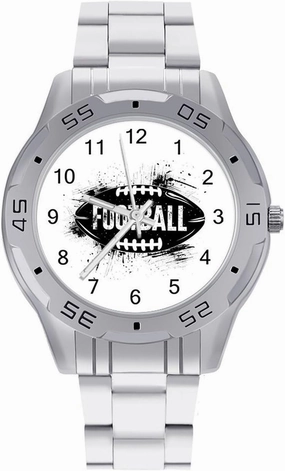 Football Ball Simple Stainless Steel Band Business Watch Dress Wrist Unique Luxury Work Casual Waterproof Watches