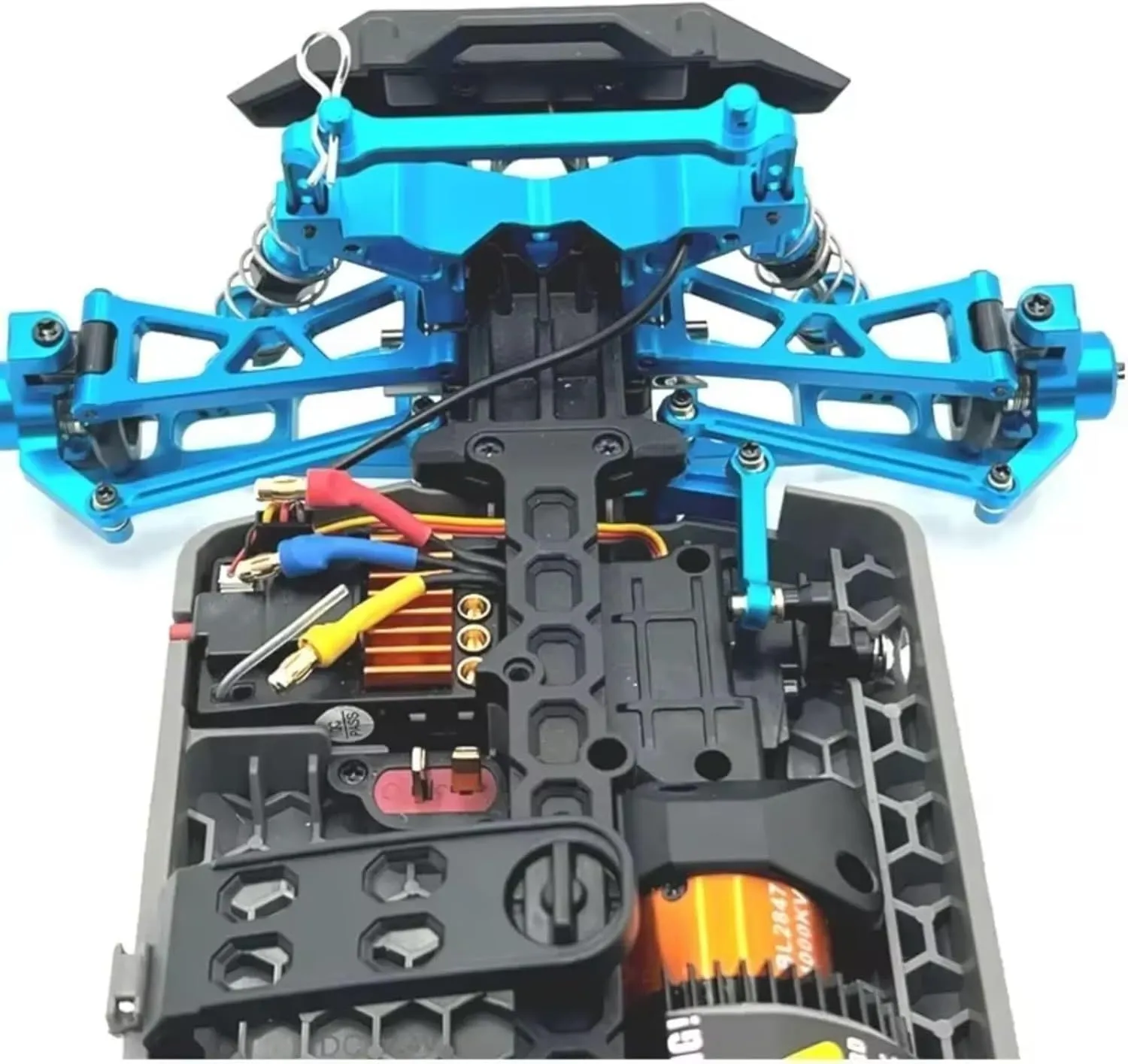 for HS YDJ-D879 14321 14322 14331 14332 14421 14422 14432 C8802 1/14 Metal Steering Set Kit RC Remote Control Car Spare Parts Parts Replacement RC Car DIY Parts(Blue)