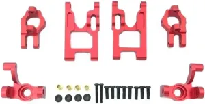 for WLtoys 12428 FY-03 Q39 1/12 RC Cars Accessories Upgrade Parts Kit Base C Steering Cup Front for Swing Arm Set RC Car Repair Kit(Red)