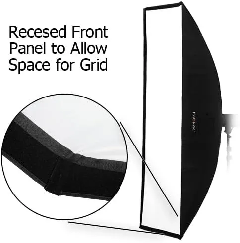 Fotodiox Pro 24"x80" Softbox Plus Grid/Eggcrate for Studio Strobe/Flash with Soft Diffuser and Dedicated Speedring, for Broncolor (Impact), and Visatec Strobe/Flash Light