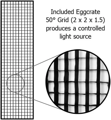 Fotodiox Pro 24"x80" Softbox Plus Grid/Eggcrate for Studio Strobe/Flash with Soft Diffuser and Dedicated Speedring, for Broncolor (Impact), and Visatec Strobe/Flash Light