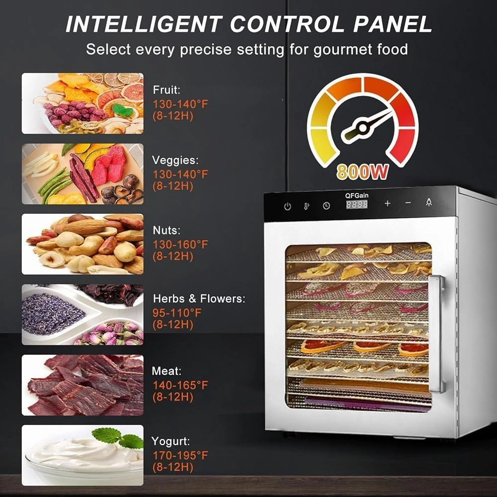 Freeze Drier, Food Dehydrator Machine, 10/12 Stainless Steel Trays, Home Freeze Dryer, Food Processer, with 24 Hours Timer&Max Temperature 194℉,10layer-110V (Size:12layer,Color:220V)
