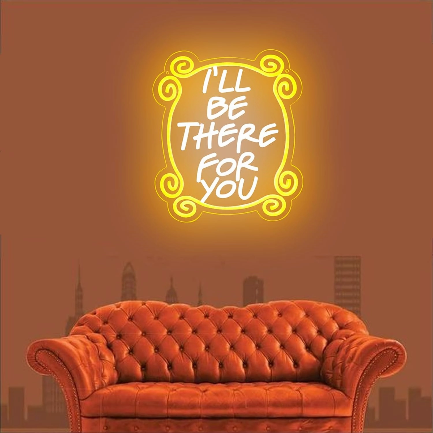 Friends TV Show Neon Signs, Monica's Door Neon Lights, Friends gifts I'll Be There for You Neon Sign for Wall Decor Dimmable LED Neon Signs for Birthday Gifts Party Day Decor 17 * 13 inch