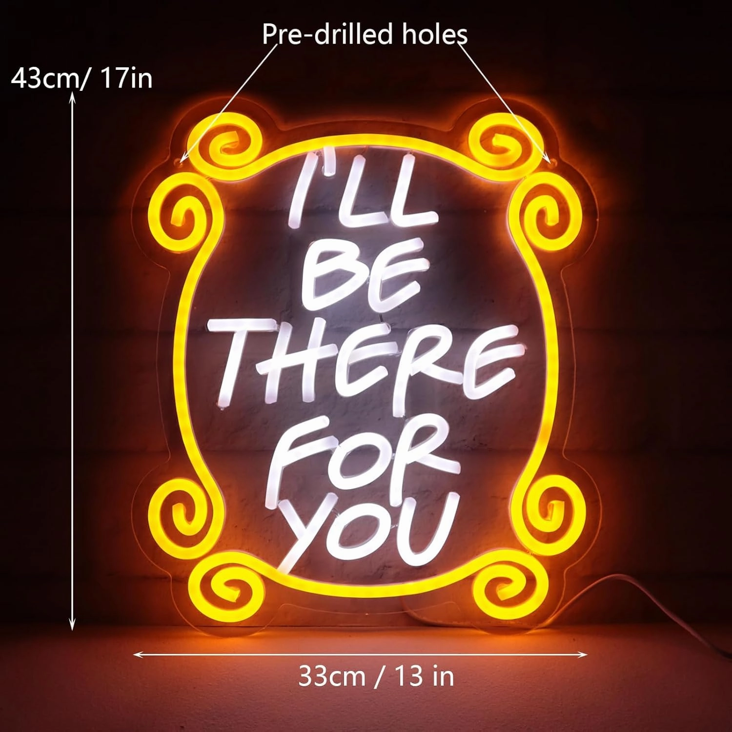 Friends TV Show Neon Signs, Monica's Door Neon Lights, Friends gifts I'll Be There for You Neon Sign for Wall Decor Dimmable LED Neon Signs for Birthday Gifts Party Day Decor 17 * 13 inch
