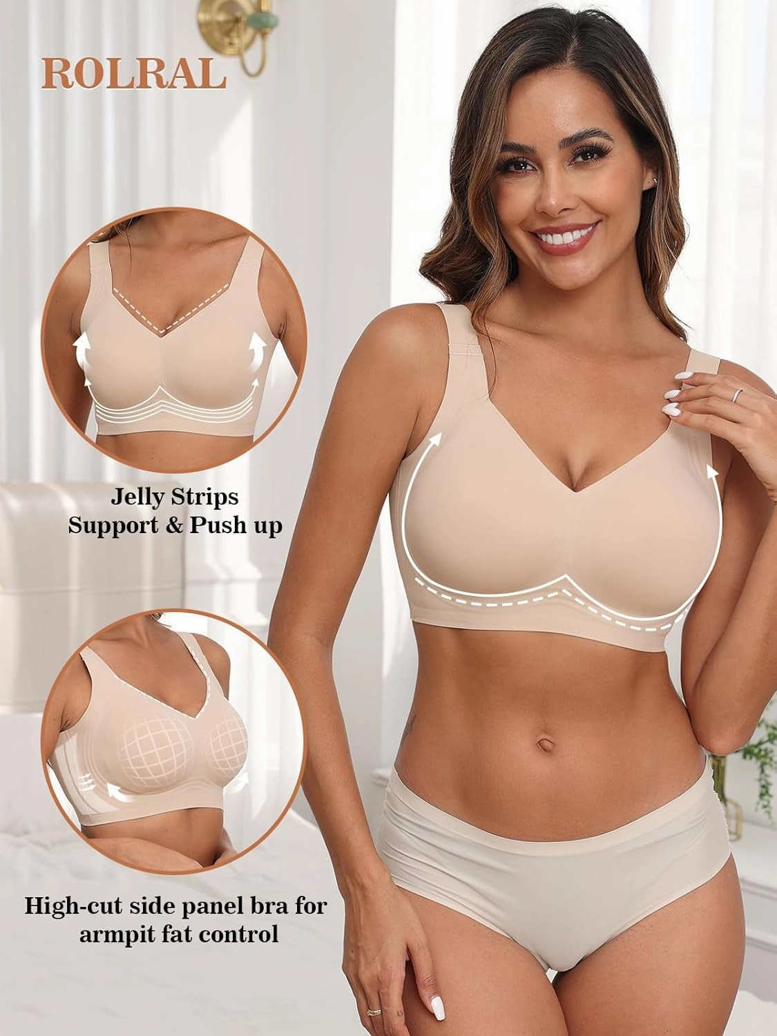 Full Coverage Bras for Women No Underwire Support & Lift Seamless Back Smoothing Comfort Bra