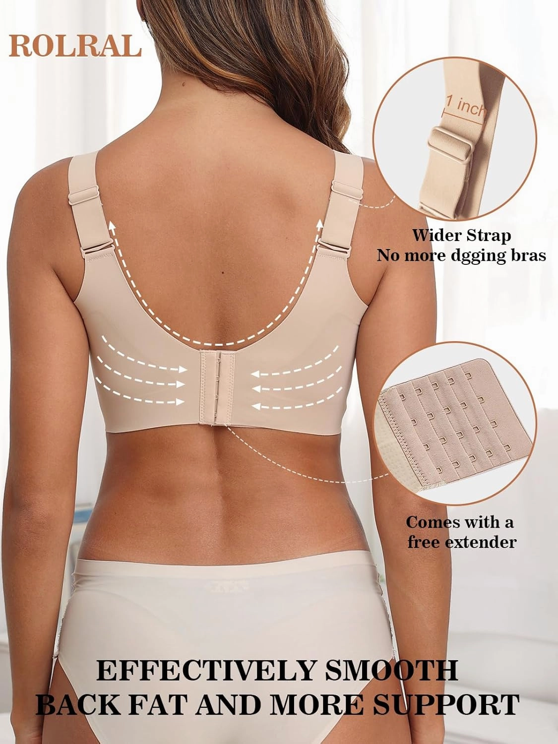 Full Coverage Bras for Women No Underwire Support & Lift Seamless Back Smoothing Comfort Bra