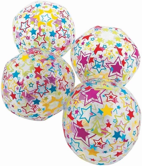 Fun Express NEON Star Print Beach Ball - Toys - 12 Pieces