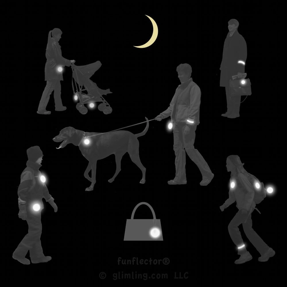 funflector Safety Reflectors - Basic Shapes - Stylish Reflective Gear for Jackets, Bags, Purses, Backpacks, Strollers and Wheelchairs - Made in USA
