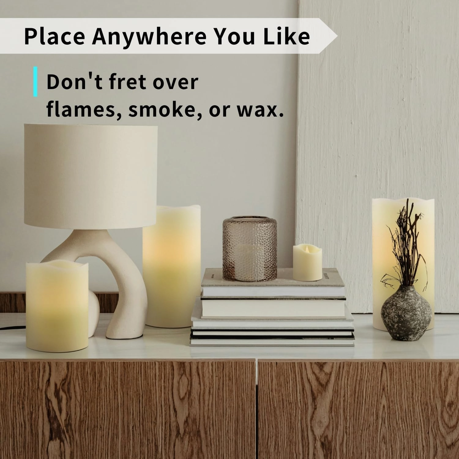 FURORA LIGHTING Ivory Real Wax Flameless Candles with Remote and Timer, 4 Pillars and 4 Votives Pack of 8, Flameless Flickering Candles for Home Décor, Battery Included