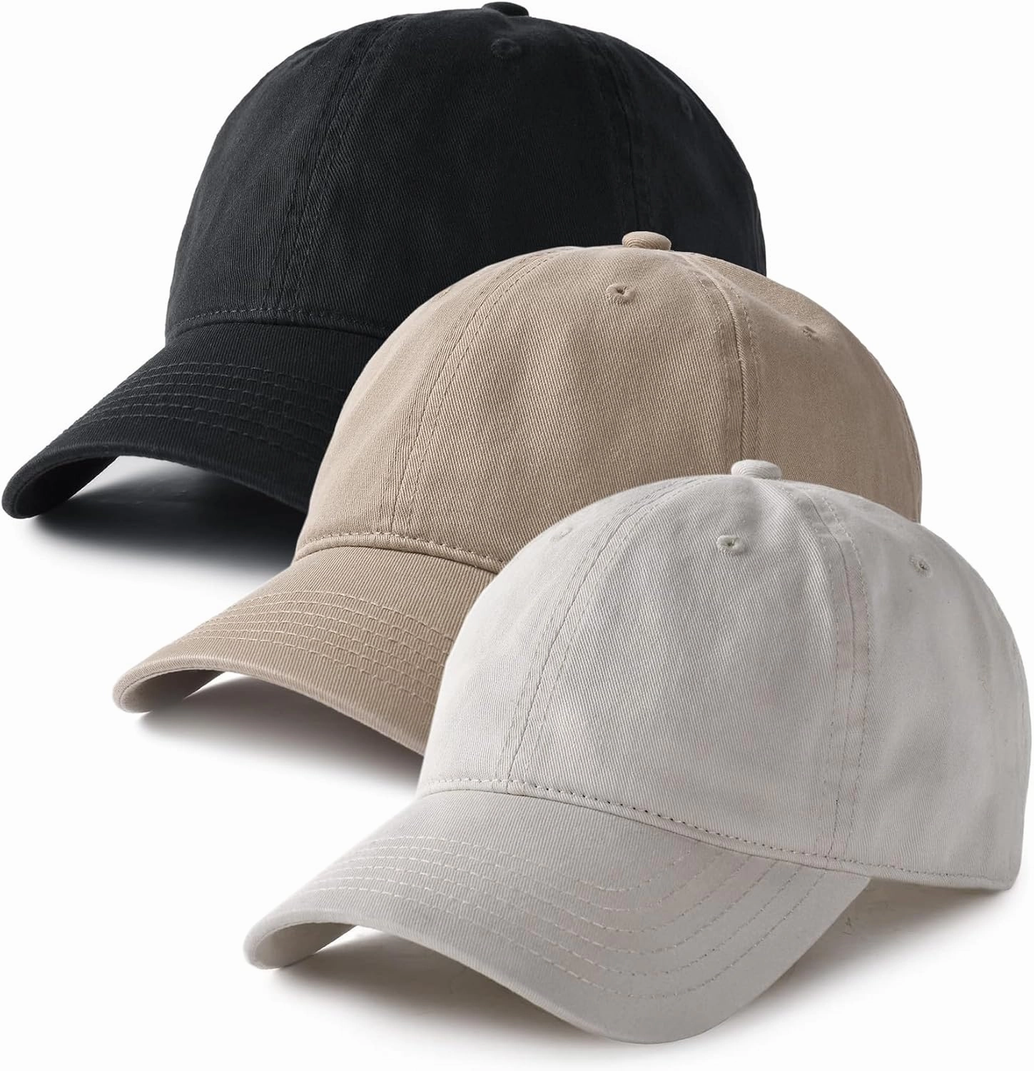 FURTALK Men and Women Vintage Washed Distressed Cotton Baseball Cap Plain Blank Adjustable Classic Baseball Hat Cap