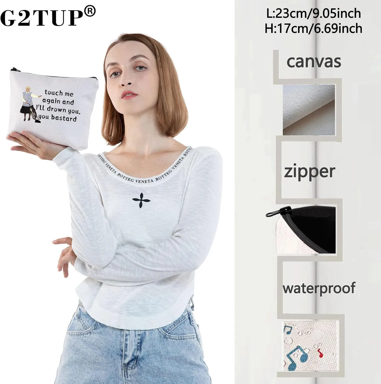 G2TUP Daniel & Miranda Makeup Bag 90s Movie Fans Gifts Touch Me Again and I'll Drown You Comedy Cosmetic Bag Pierce & Harvey Merch(Touch Me Again)