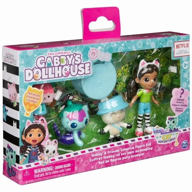 Gabby's Dollhouse Campfire with Gabby Girl, pandy Paws, Baby Box and Mercat Pack
