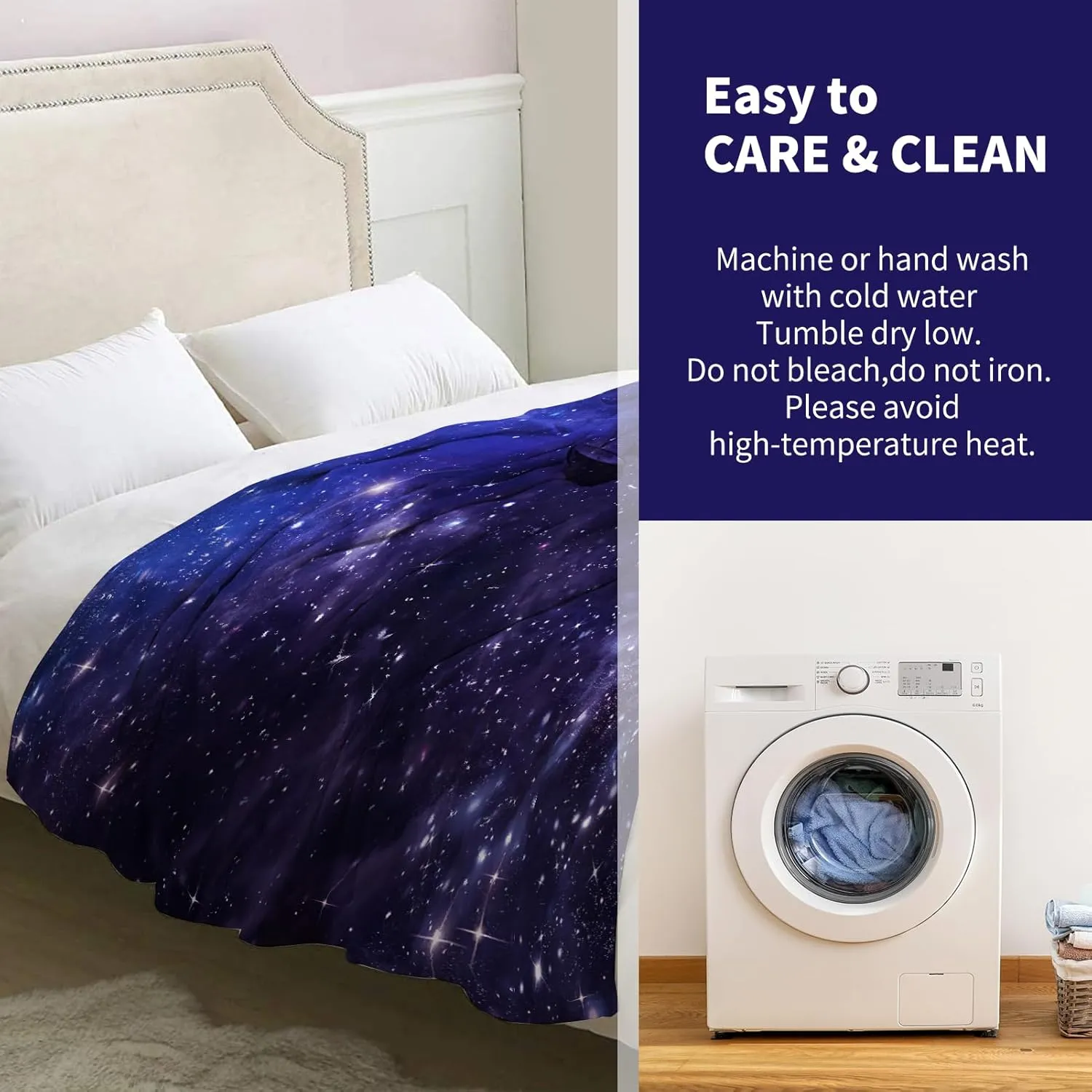 Galaxy Blanket Gifts for Boys Women Girls Birthday Christmas Valentine Presents Science Universe Outer Space Nebula Theme Decor Bedroom Living Room Couch Bed Sofa Soft Kids Adult Flannel Throw 60"x50"