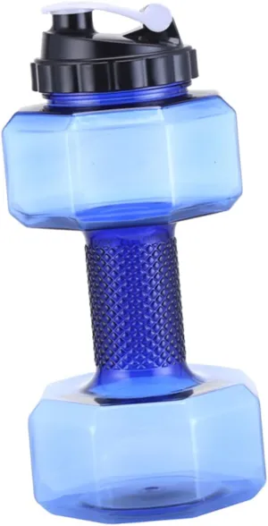 GALPADA 1Pc Portable Dumbbell Shape Water Bottle Fitness Kettle for Sports Stylish Hydration for Gym School and Daily Activities Blue