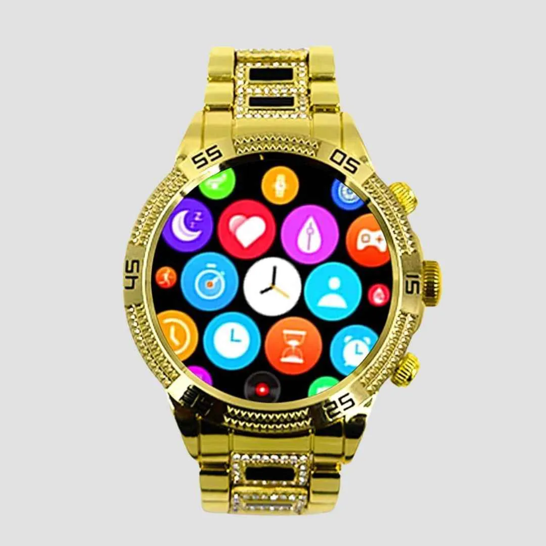 GameSir GEN 15 Smart Watch Golden Strap Round Dial (Gold)