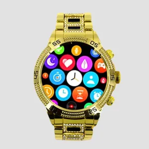 GameSir GEN 15 Smart Watch Golden Strap Round Dial (Gold)