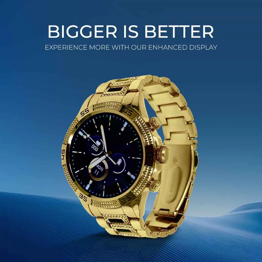 GameSir GEN 15 Smart Watch Golden Strap Round Dial (Gold)