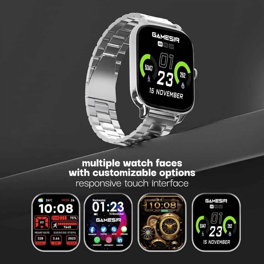 GameSir H18 Pro Smartwatch with Long Battery Life, 2.01" High-Resolution Screen