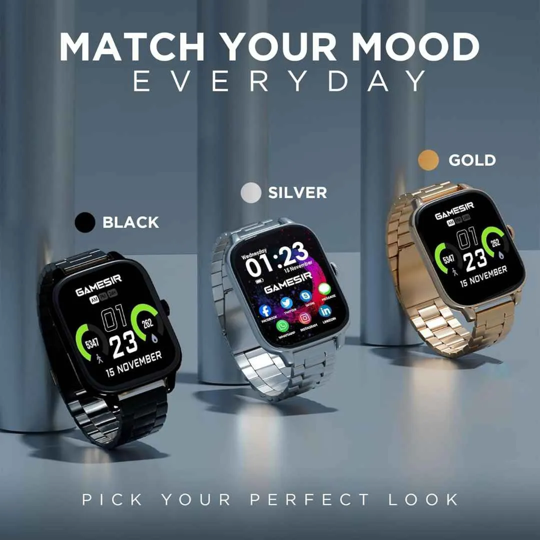 GameSir H18 Pro Smartwatch with Long Battery Life, 2.01" High-Resolution Screen