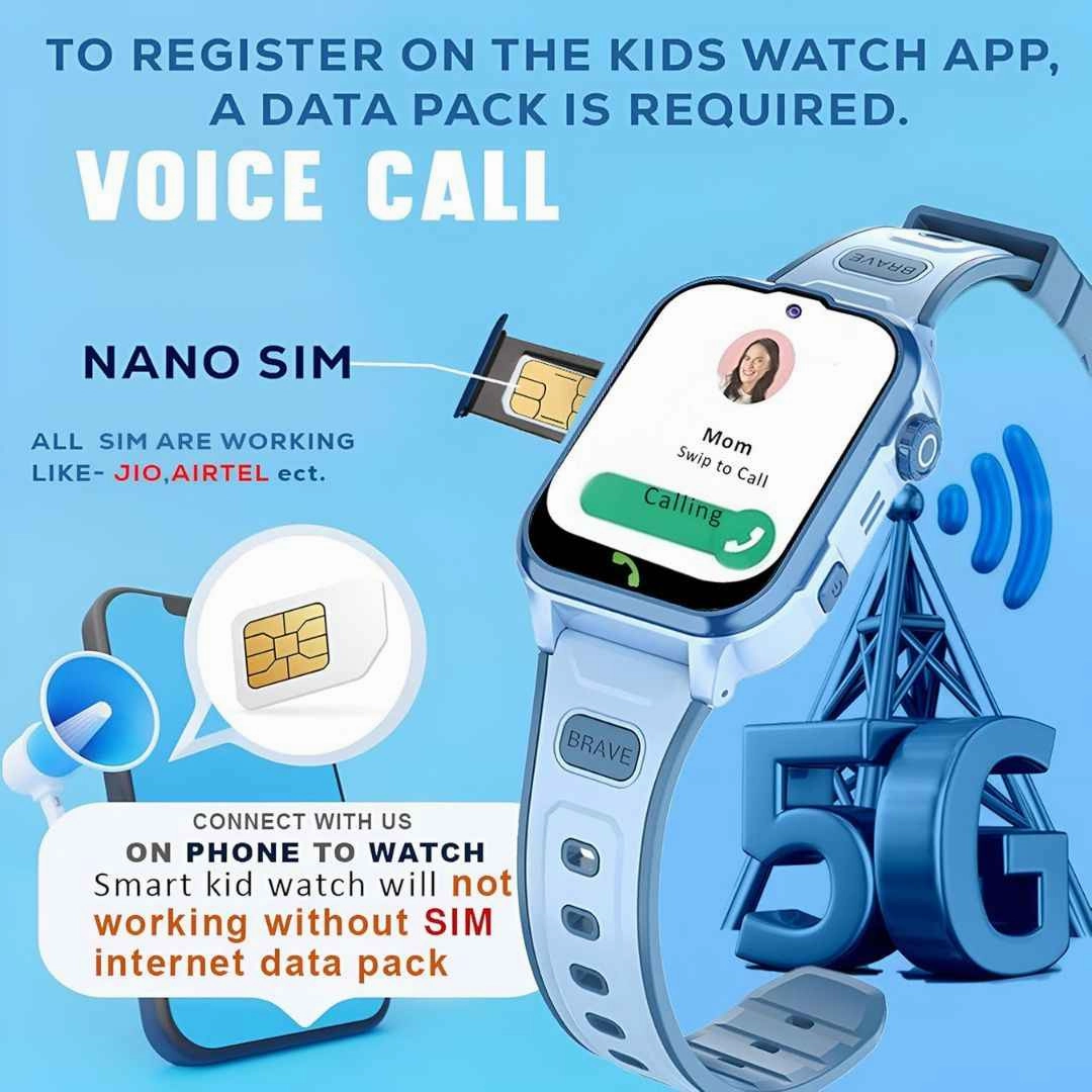 GameSir Musk 5G/4G Kids Smart Watch with GPS Tracker, SIM Calling