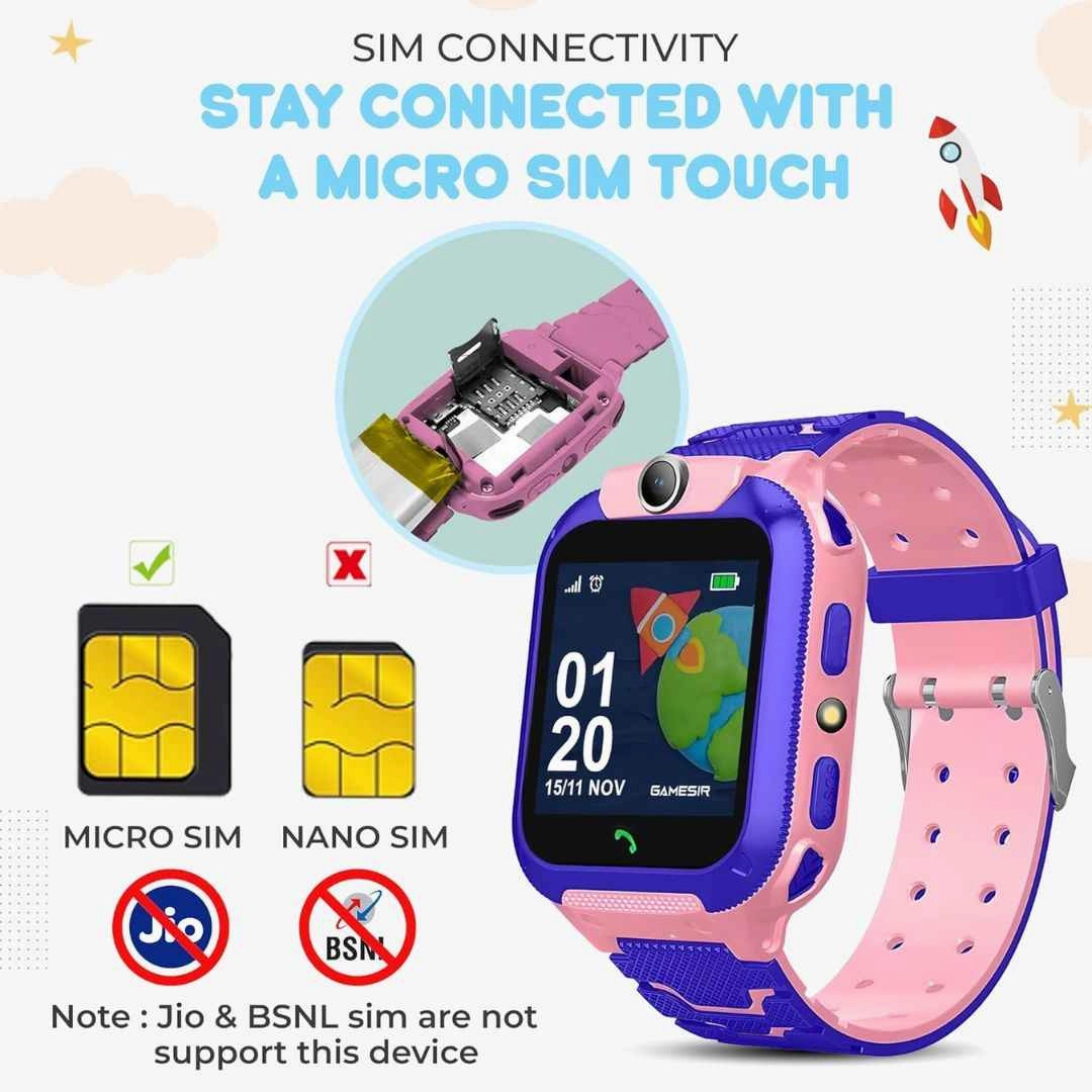 GameSir Q18 Kids Smart Watch 1.44" TFT Display 3G / 4G SIM Support (Pink)