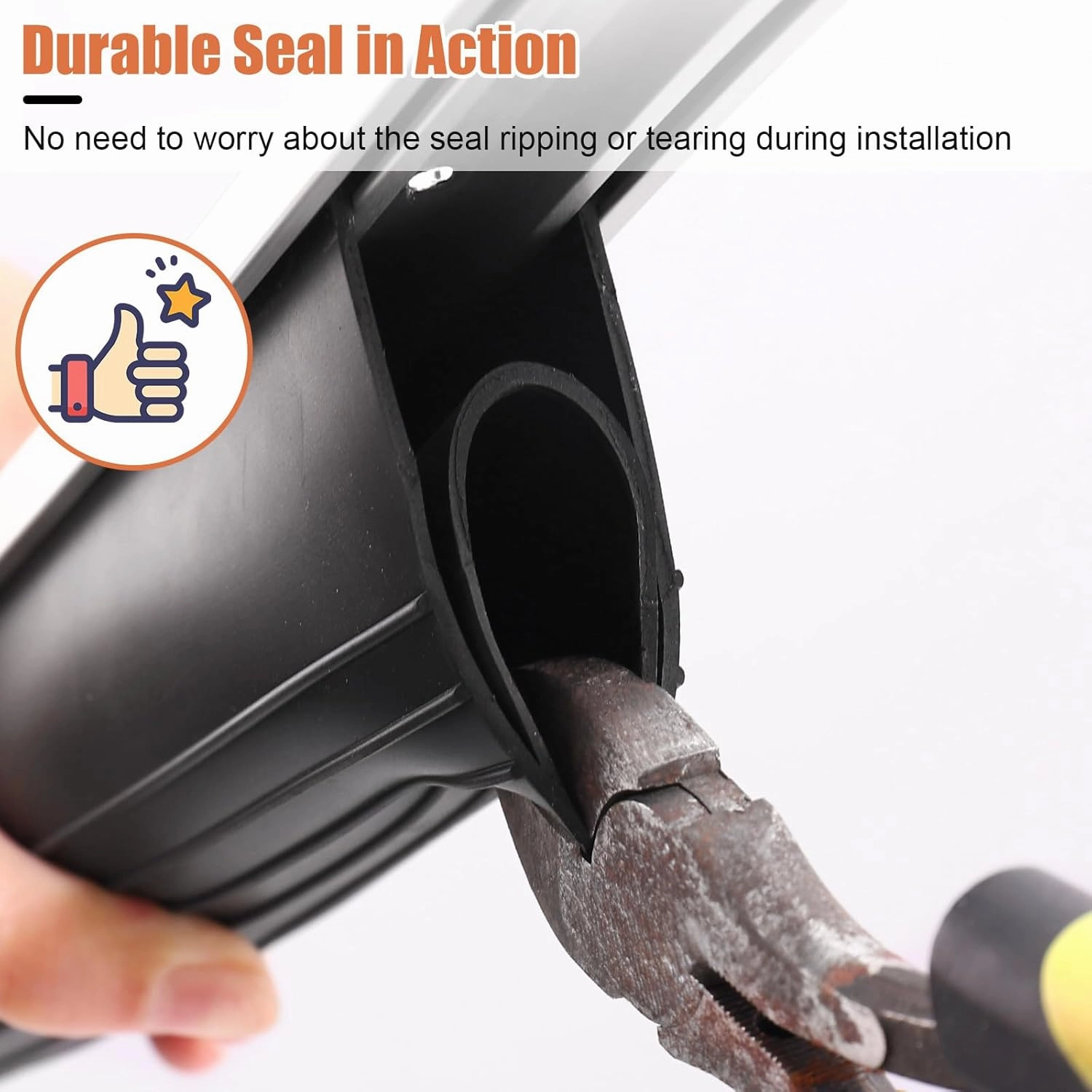 Garage Door Seals Bottom Rubber – 10FT EPDM Weatherproof Seal with Pre-Drilled Aluminum Track Retainer Kit, Fits 8-20FT Doors, Rodent Proof, Noise Reducing (1.57" Width, Black)
