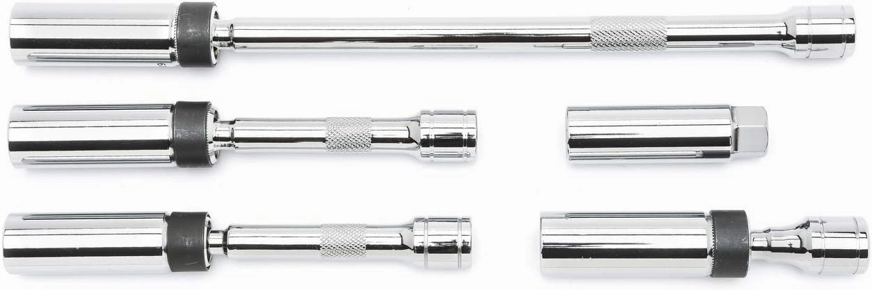 GEARWRENCH 5 Pc. 3/8" Drive 6 Pt. Magnetic Swivel Spark Plug Socket Set, 80601 , Black