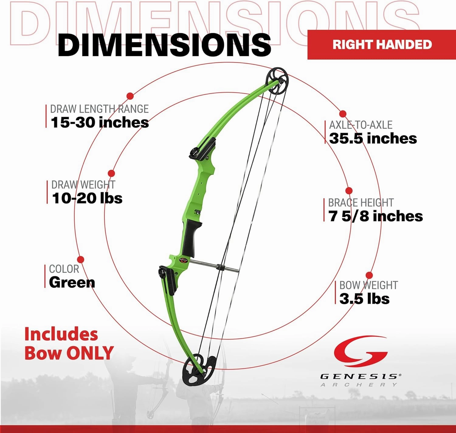Genesis Original Bow, Lightweight Archery Compound Bow, Left and Right Hand Options