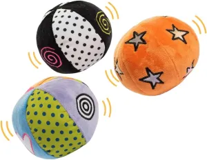 Genius Baby Toys Montessori Sensory Soft Balls with Sensory Sounds and Textures - Set of 3 - Practice Grasping - Gift Set Perfect for 6-12 Months Baby Toys