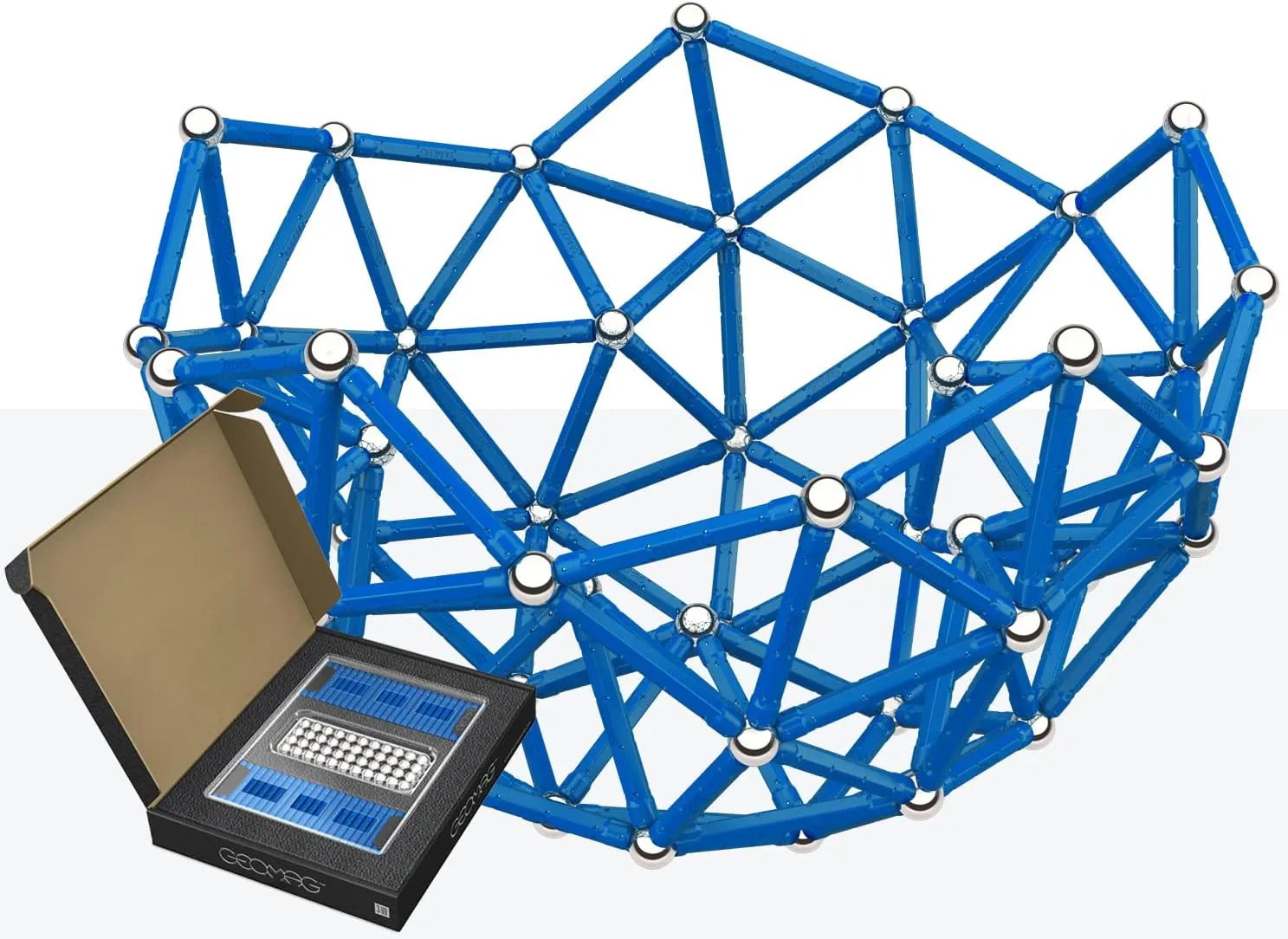 Geomag Magnetic Toys Classics Blue Sticks & Spheres 248-Piece Set for Kids & Adults Ages 8-99 | Swiss-Made STEM Educational Toy Made from 100% Recycled Plastic | Creative, Scientific Learning Fun