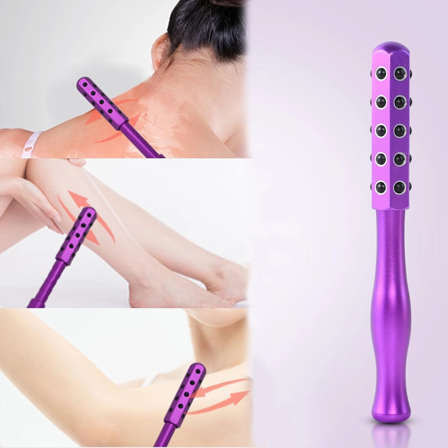 Germanium Stone Face Roller for Up Lifting and Skin Care，Uplift Facial Massaging Beautys Tool,Portable with Ergonomic Handle, Uplift Massaging Beauty Roller，Uplifting Face Massager Roller (Gold)