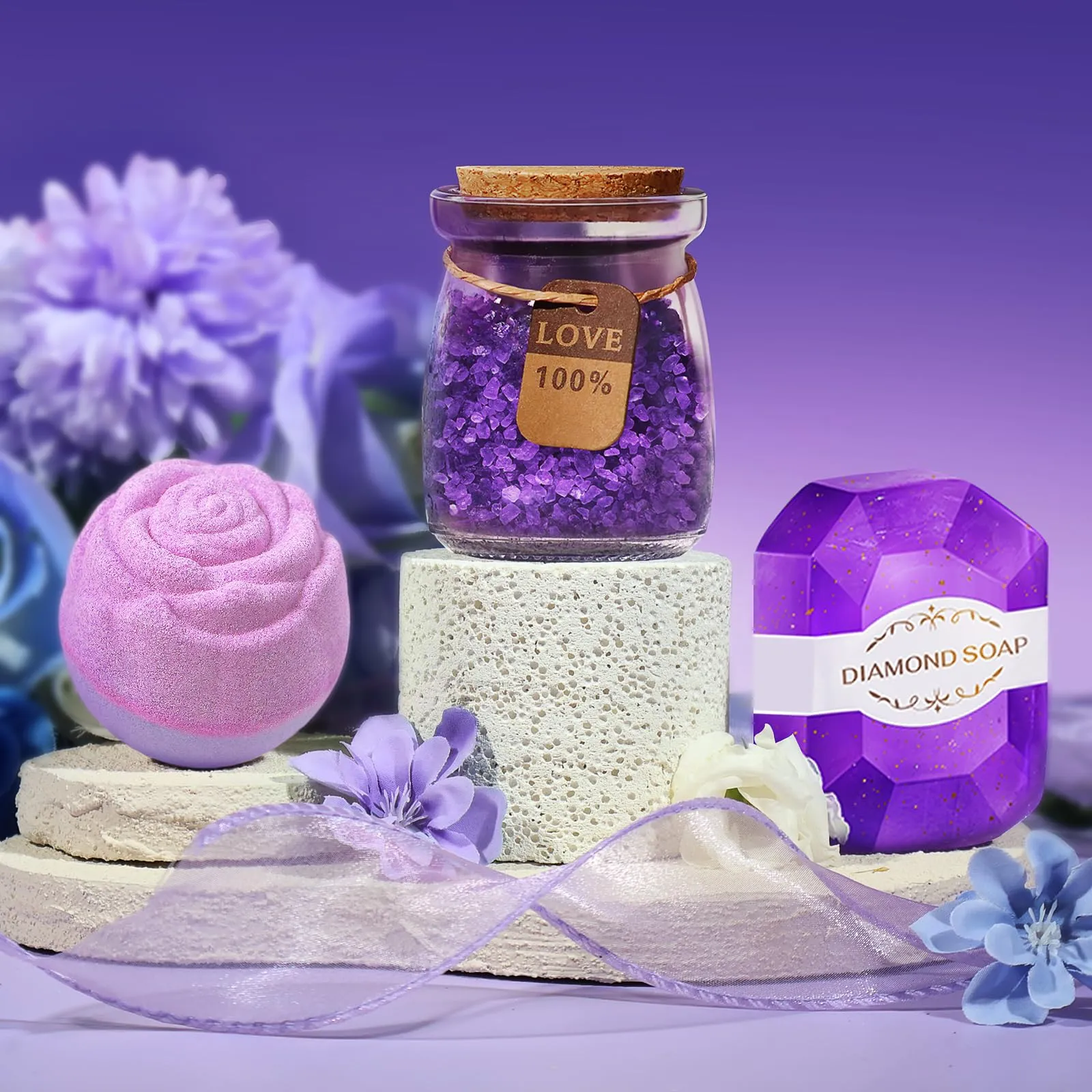 Gifts for Women, Mothers Day Gift Basket for Wife, Mom, Girlfriend, Her - Birthday Gifts for Women, Happy Birthday, Mothers Day Gifts for Wife- Lavender Spa Basket Set Mothers Day