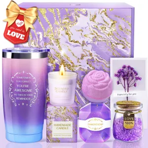 Gifts for Women, Mothers Day Gift Basket for Wife, Mom, Girlfriend, Her - Birthday Gifts for Women, Happy Birthday, Mothers Day Gifts for Wife- Lavender Spa Basket Set Mothers Day