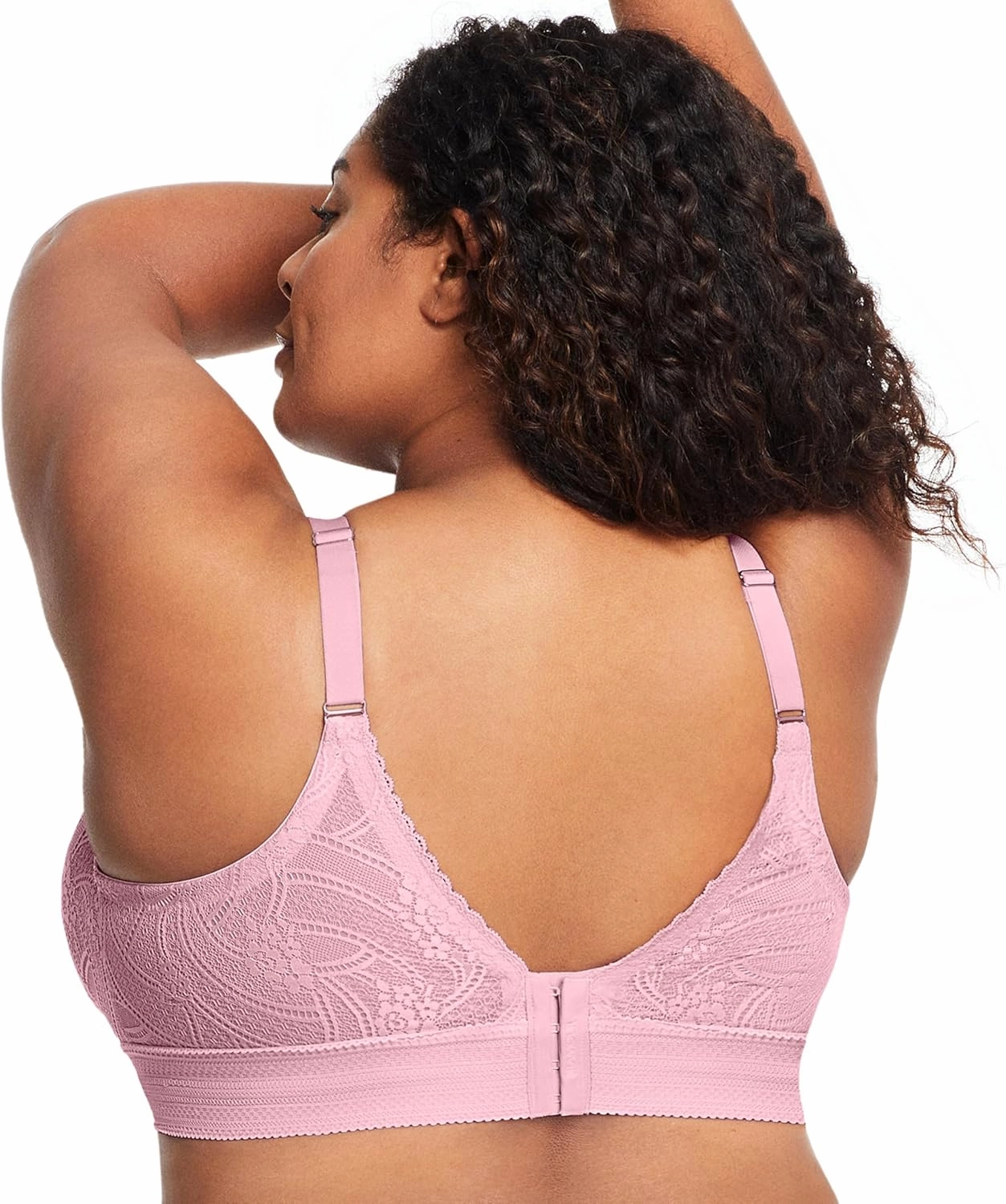 Glamorise Women's Plus Size Luxe Lace Bralette Wirefree #7012