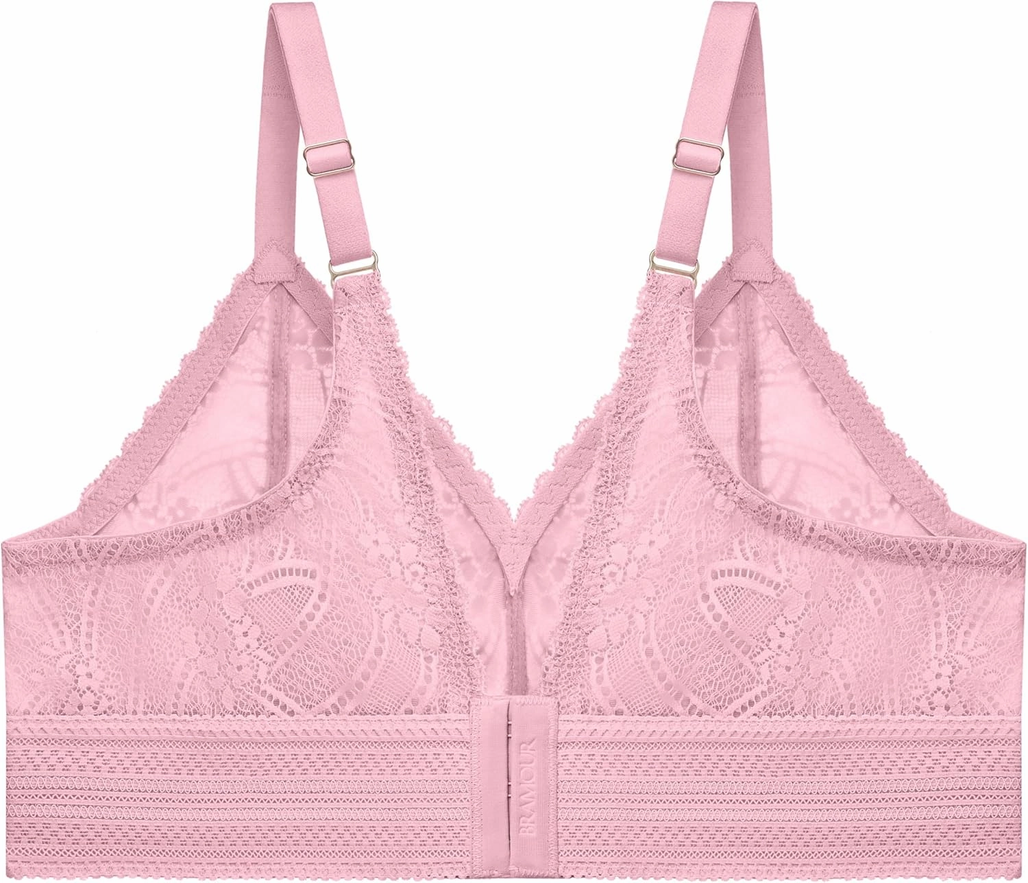 Glamorise Women's Plus Size Luxe Lace Bralette Wirefree #7012