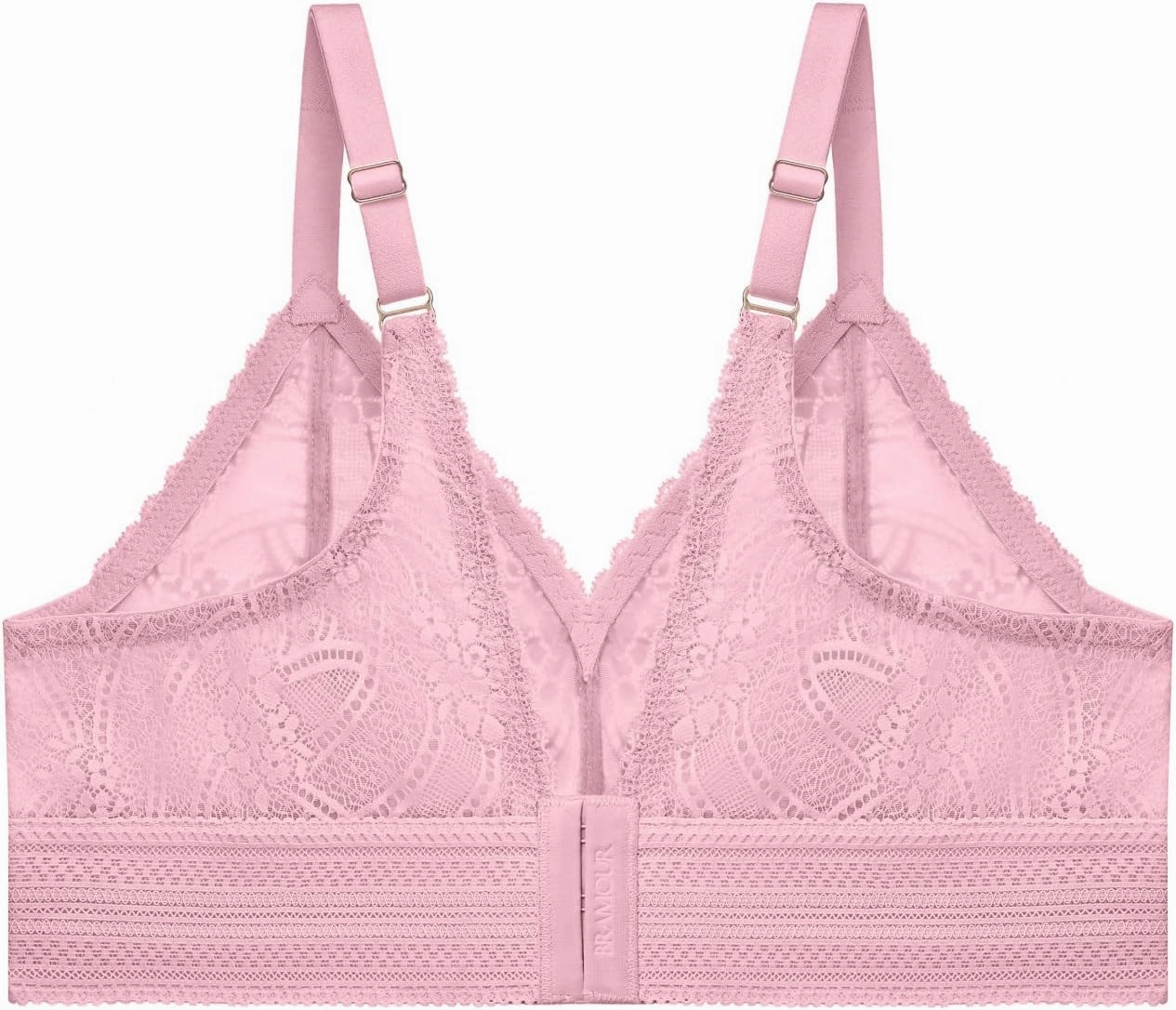 Glamorise Women's Plus Size Luxe Lace Bralette Wirefree #7012
