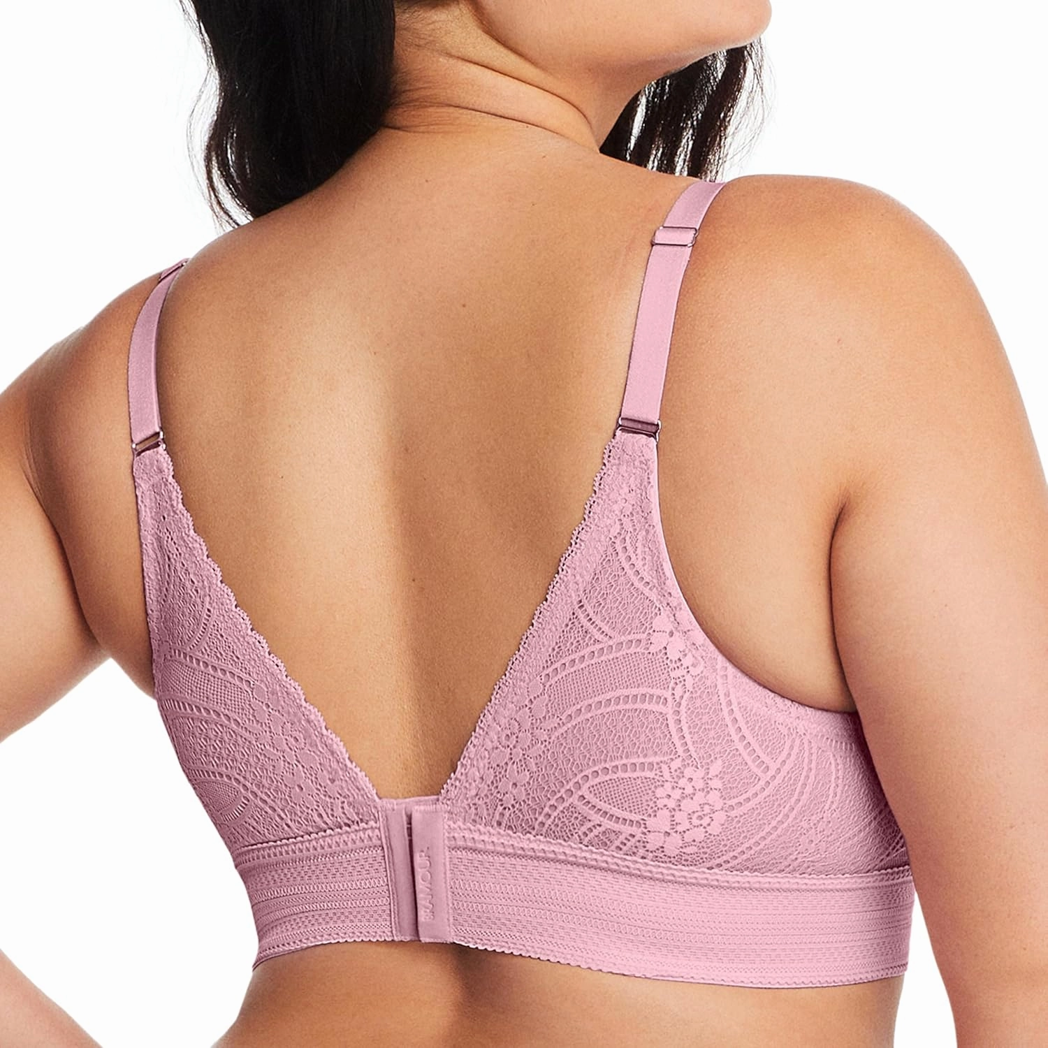 Glamorise Women's Plus Size Luxe Lace Bralette Wirefree #7012