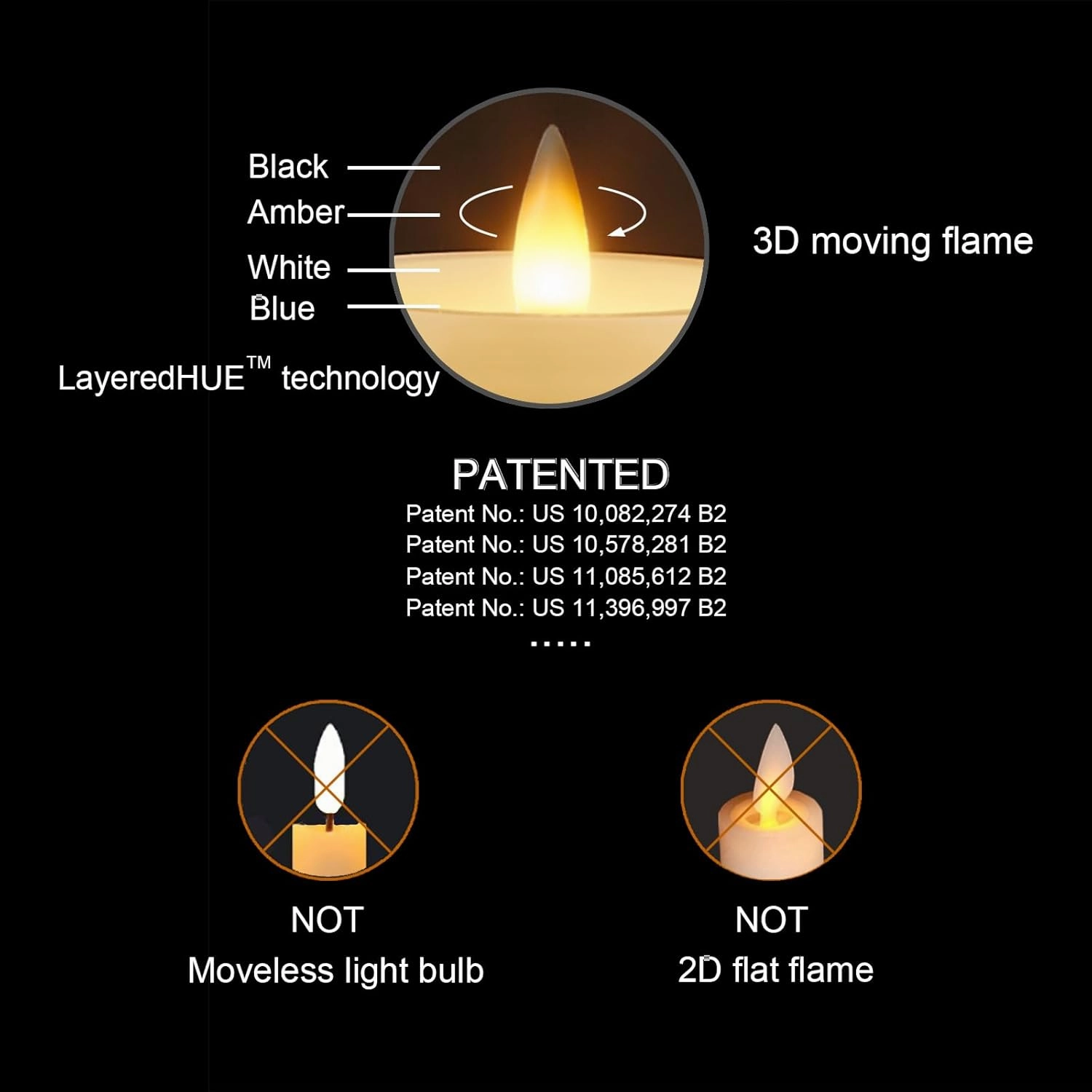 Glass Wax Flameless Pillar Candles Flickering with Remote Timer, 3D Moving Flame Battery led Candles, Set of 3, 3 x H4, 5, 6 Inches,Remote Included (Champagne).