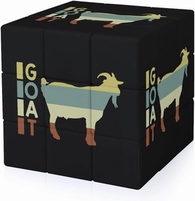 Goat Love Vintage Style Funny 3x3x3 Cube Smooth Lightweight Puzzle for Adult Graphic Printing Travel