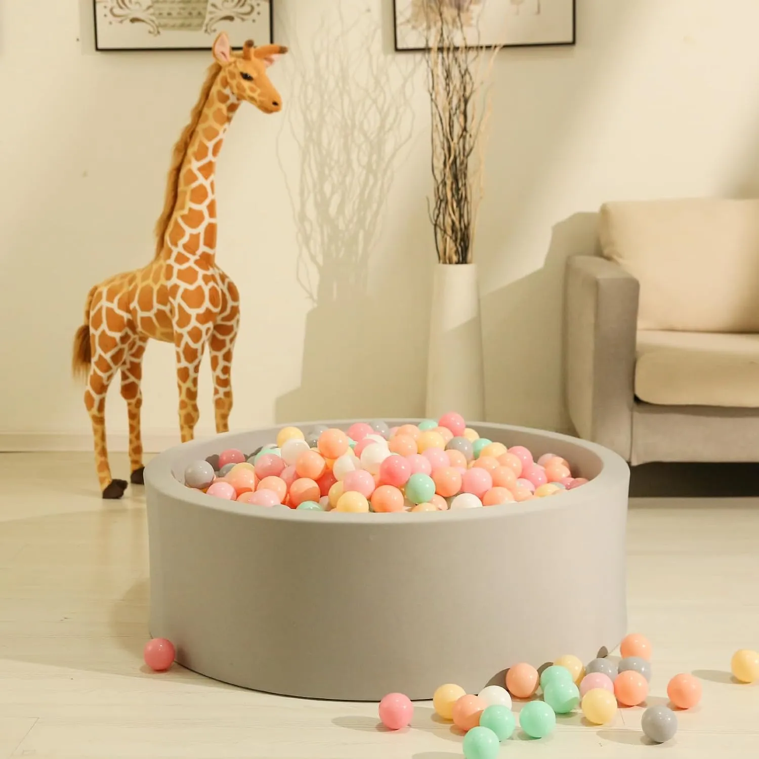 GOGOSO 100 Pit Balls Plastic Balls for Baby Toddlers GirlsToddlers for Playhouse, Baby Pool, Play Ball Fun Centers, for Babies, Kids, Toddlers 1-3, Phthalate Free BPA Free