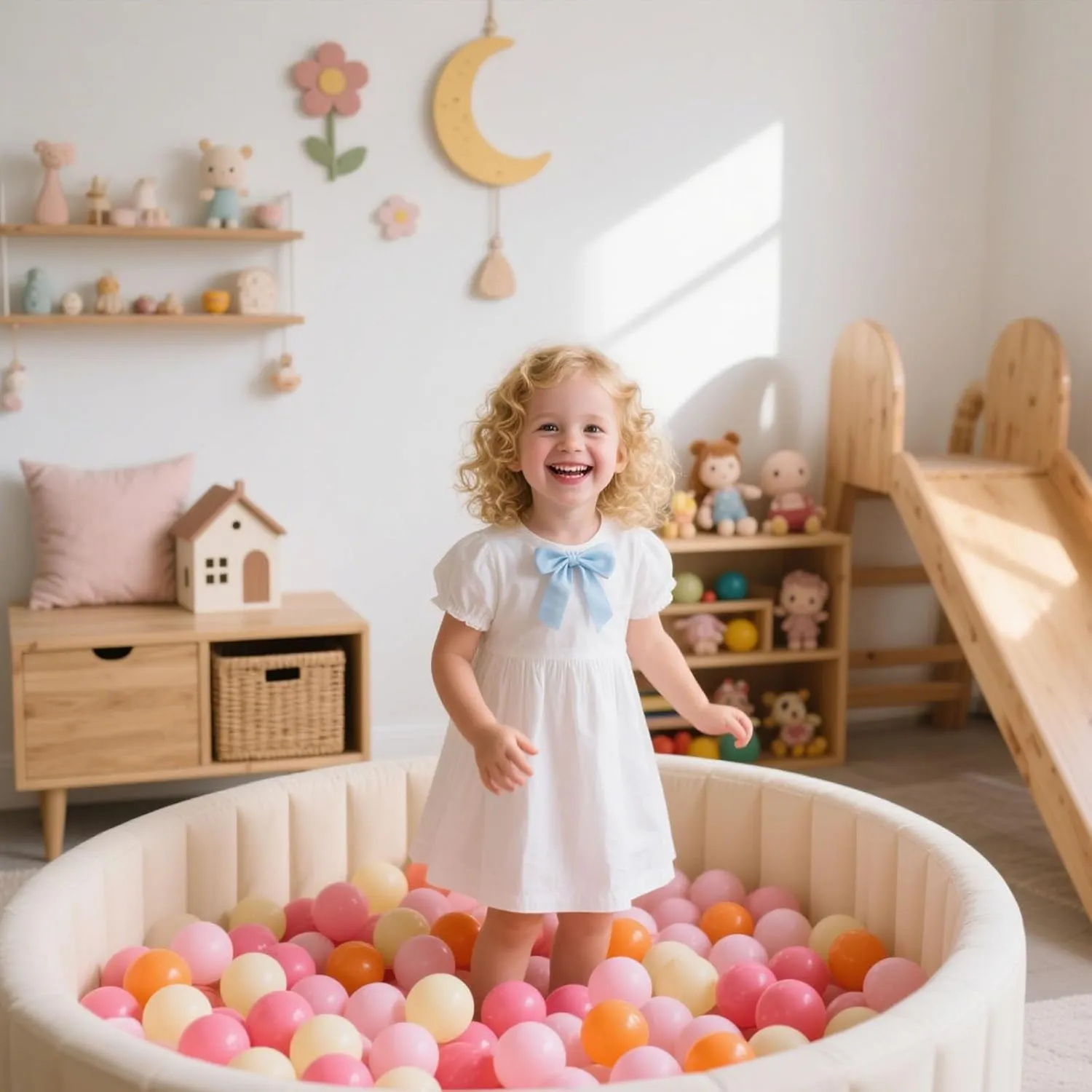 GOGOSO Ball Pit Balls for Toddler, Baby Plastic Playballs Kids Soft Pastel Pelotas Non-Toxic BPA-Free 3pink Orange Yellow, 100 Balls