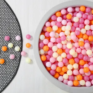 GOGOSO Ball Pit Balls for Toddler, Baby Plastic Playballs Kids Soft Pastel Pelotas Non-Toxic BPA-Free 3pink Orange Yellow, 100 Balls