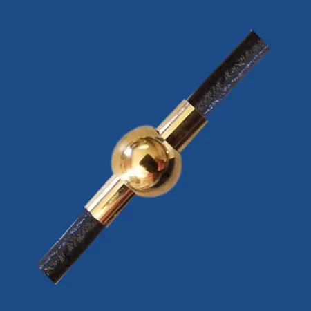 Gold plated ball and tube stainless steel magnetic clasp for 3 mm round cord