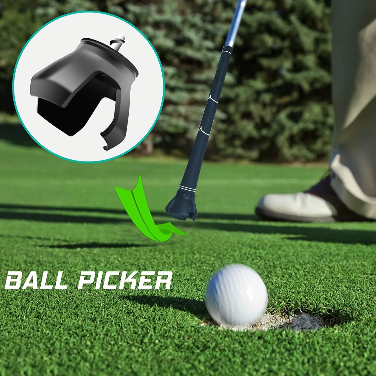 Golf Ball Retriever, Golf Ball Retrievers Telescopic for Water with Spring Release-Ready Head, Balls Retriever Tool Golf with Locking Clip, Grabber Tool, Golf Accessories Golf Gift for Men