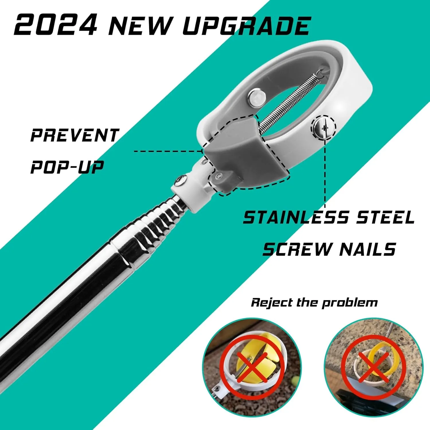 Golf Ball Retriever, Golf Ball Retrievers Telescopic for Water with Spring Release-Ready Head, Balls Retriever Tool Golf with Locking Clip, Grabber Tool, Golf Accessories Golf Gift for Men