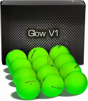 Golf - GlowV1 Night Golf Balls, for Men and Women, Glow in The Dark with Full Compression Core,Ultra Bright Glow,12 or 6 Count Refill Pack Balls only Requires UV Light Source