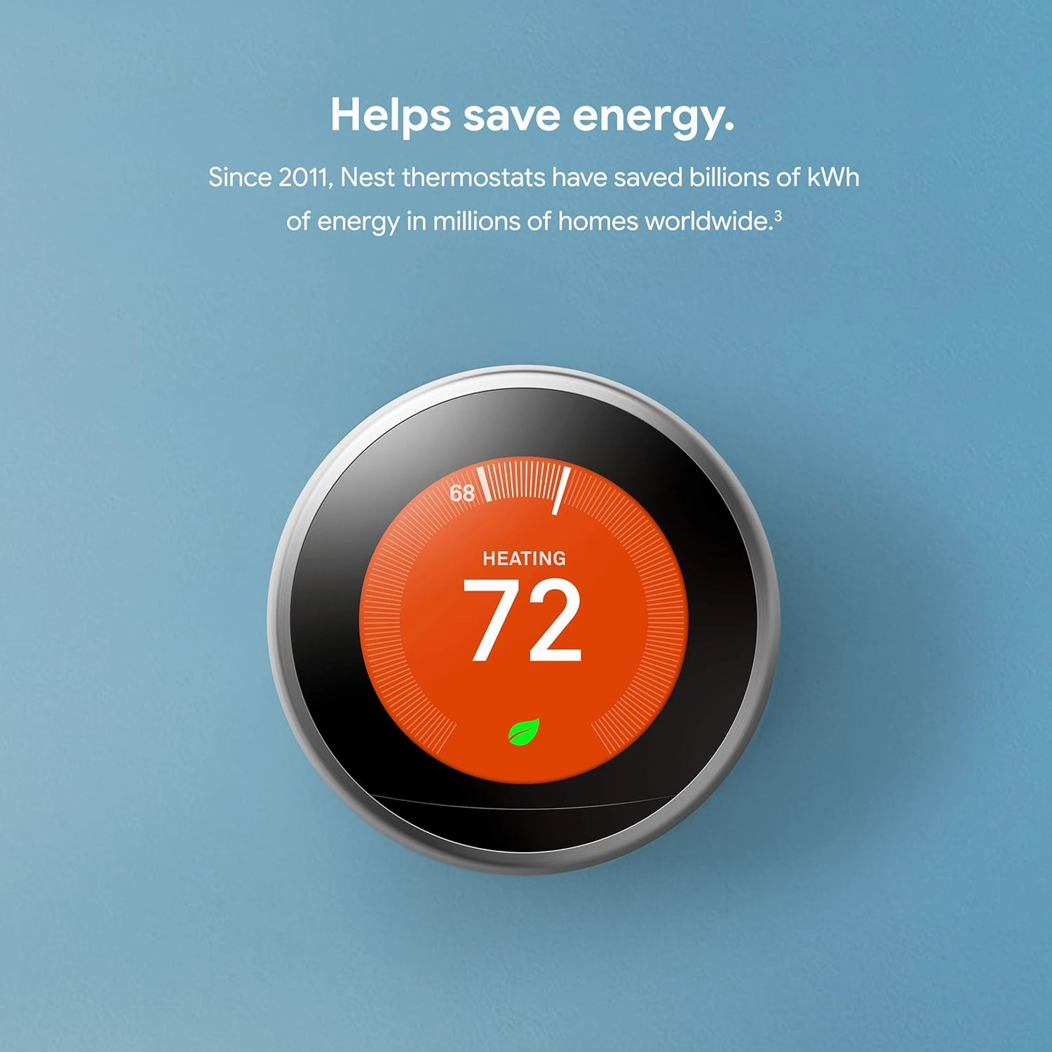 Google Nest Learning Thermostat - 3rd Gen (2015) - Programmable Smart Thermostat for Home - Works with Alexa - Mirror Black