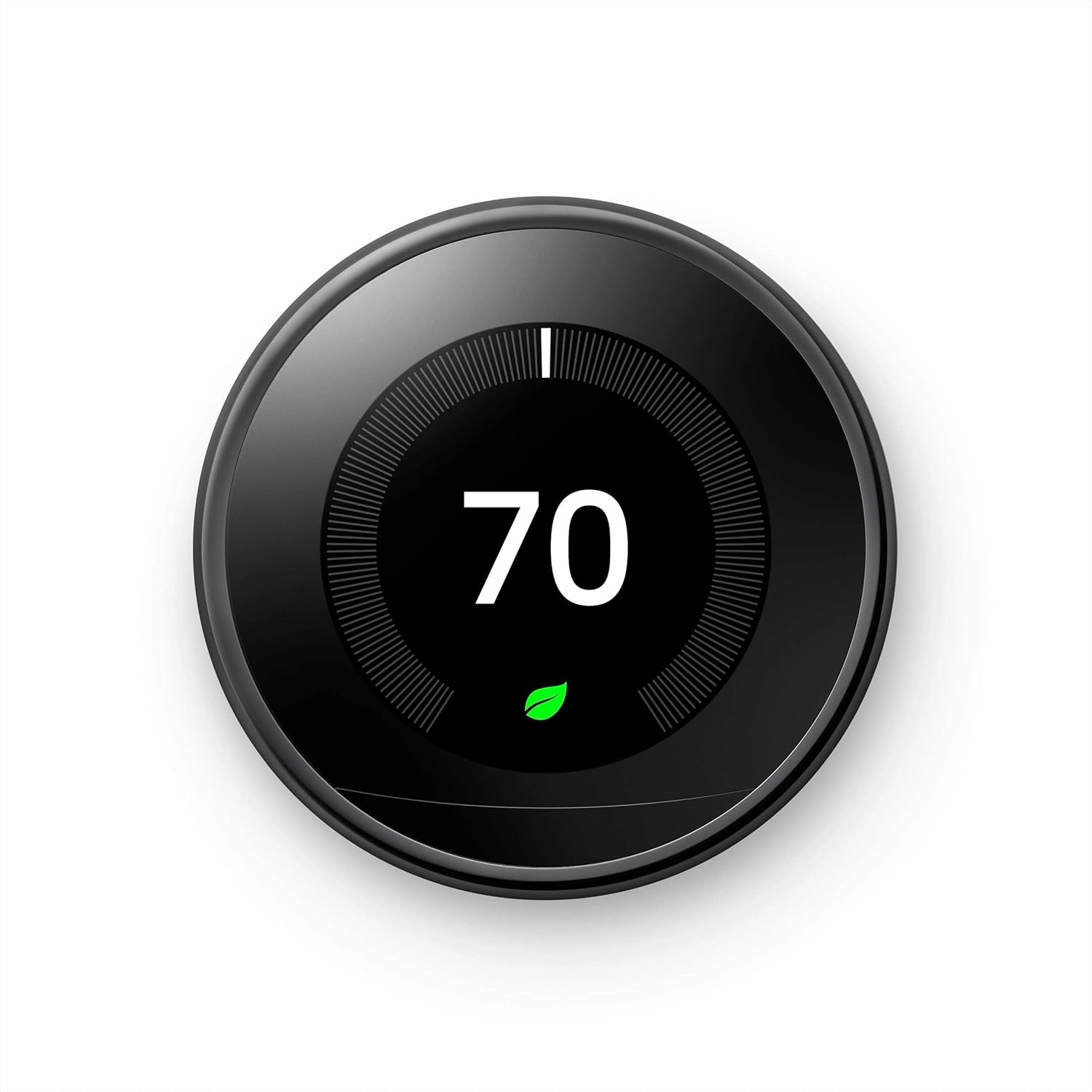 Google Nest Learning Thermostat - 3rd Gen (2015) - Programmable Smart Thermostat for Home - Works with Alexa - Mirror Black