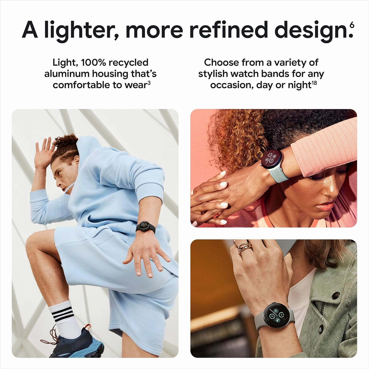 Google Pixel Watch 2 (Previous Model) with the Best of Fitbit - Heart Rate Tracking, Stress Management, Safety Features - Android Smartwatch - Polished Silver Aluminum Case - Bay Active Band - Wi-Fi