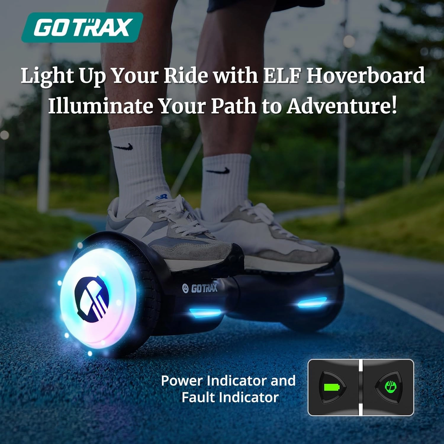 Gotrax Hoverboard with 6.5" LED Wheels & Headlight, Max 4/5 Miles Range, 6.2mph Power by Dual Brushless Motor, UL2272 Certified and 50.4Wh/65.52Wh Battery Self Balancing Scooters for 44-176lbs Kids